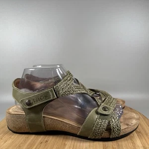 Taos Trulie Sandalen grün geflochtene Lederschuhe US 10-10,5 Riemchensandalen - Bild 1 von 8