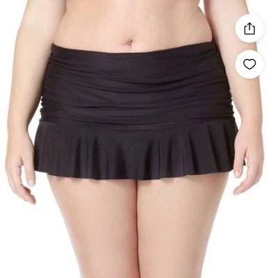 Catalina Traje de Baño Negro Falda Parte Inferior 2X (18W-20W) Nuevo Con Etiquetas Incorporado Breve Foto 1 de 4