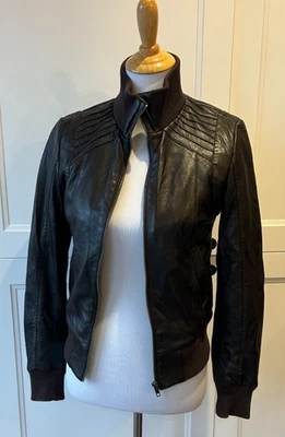 Chaqueta Bomber Danier Cuero Marrón XS, Cuero Genuino, Excelente Estado Foto 1 de 4