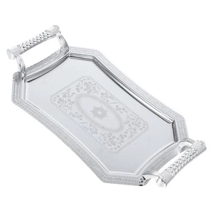  Serviertablett Mit Henkel Edelstahl Küchentablett Snack -Serviergericht - Bild 1 von 12