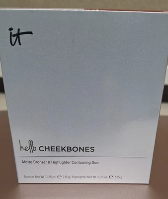 IT COSMETICS HELLO CHEEKBONES MATTE BRONZER & HIGHLIGHTER CONTOURING DUO BOXED - Image 1 of 2