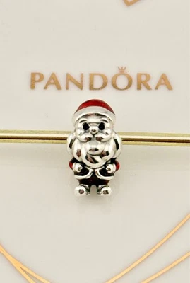 Nuevo Genuino Pandora Plata Rojo Festivo Navidad Divertido Papá Noel Dije 793593C01 Foto 1 de 4