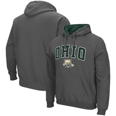Men's Colosseum Charcoal Ohio Bobcats Arch and Logo Pullover Hoodie - Image 1 of 3