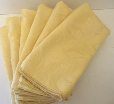 CONJUNTO DE 6 GUARDANAPOS DE MESA DE JANTAR DAMASCO 17" AMARELO DOURADO - Imagem 1 de 4