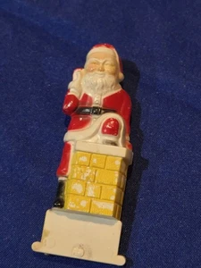 Vintage Miniature Retro Santa Climbing Out Of Chimney Plastic 1960s - Picture 1 of 5