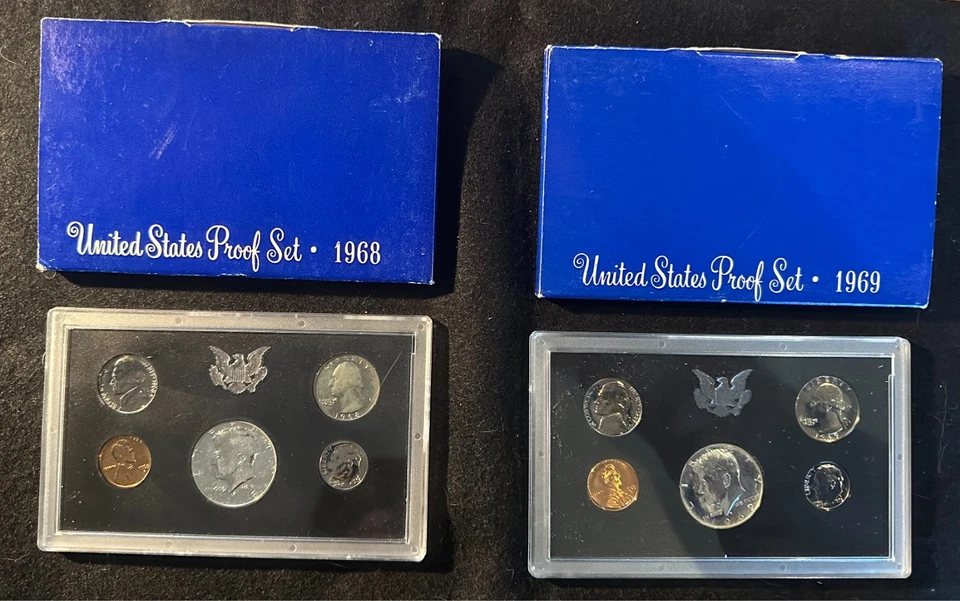 1968 and 1969 proof sets - Image 1 of 1