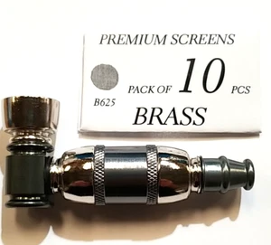 Inhale 3" Metal chamber herb tobacco smoking pipe w 10 Brass Screens - Picture 1 of 2