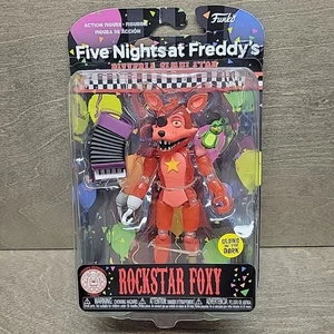 Rockstar Foxy Five Nights at Freddy's Action Figure Pizzeria Simulator Glow Dark - Picture 1 of 7