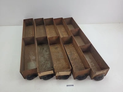 5x Schubladen Sortier-Kästen Loft Muschelgriff Metall Deko Küche antik #2512182 - Bild 1 von 4