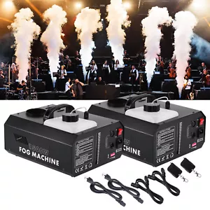 2X 1500W Fog Machine w/ Remote Vertical Upspray Smoke Machine Stage Smoke Fogger - Picture 1 of 16