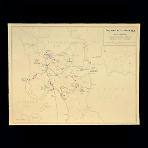 WWII Battle of Leyte Map Philippines Battle of Ormoc Bay Leyte Island WW2 - Picture 1 of 9