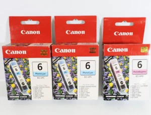 Genuine OEM Canon BCI-6 photo Cyan & Magenta Ink Cartridges New & Sealed - Picture 1 of 3