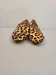 J. Crew Leopard Calf Hair Smoking Loafer Women's Size 7.5 - Picture 1 of 7