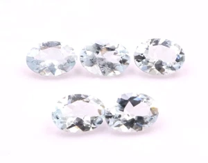 3,05 kt natürlicher Aquamarin ovale Form Aquamarin 5 Stück 7 x 5 mm März Geburtsstein - Bild 1 von 4