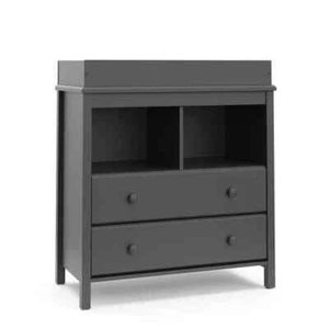 Alpine Gray 2-Drawer Changing Table Kids Dresser, 34.88 in. W x 17.60 in. D x 38 - Picture 1 of 8
