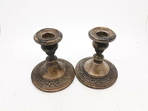 Antique Candle Sticks 2 Gorham Sterling Silver Black Starr and Frost - Picture 1 of 7