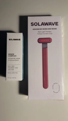 NUEVO {sellado}Solawave 4 en 1 Varita de terapia de luz LED roja ROSA + SUERO Foto 1 de 2