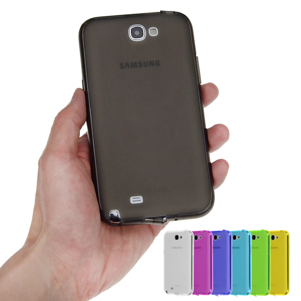 TPU Case Samsung Note 2 Silicone Cover Matt Transparent Dust Protection - Image 1 of 3