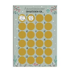 Adventskalender zum Rubbeln GUTSCHEIN FÜR... Gutschein Adventskalender A3 - Picture 1 of 4