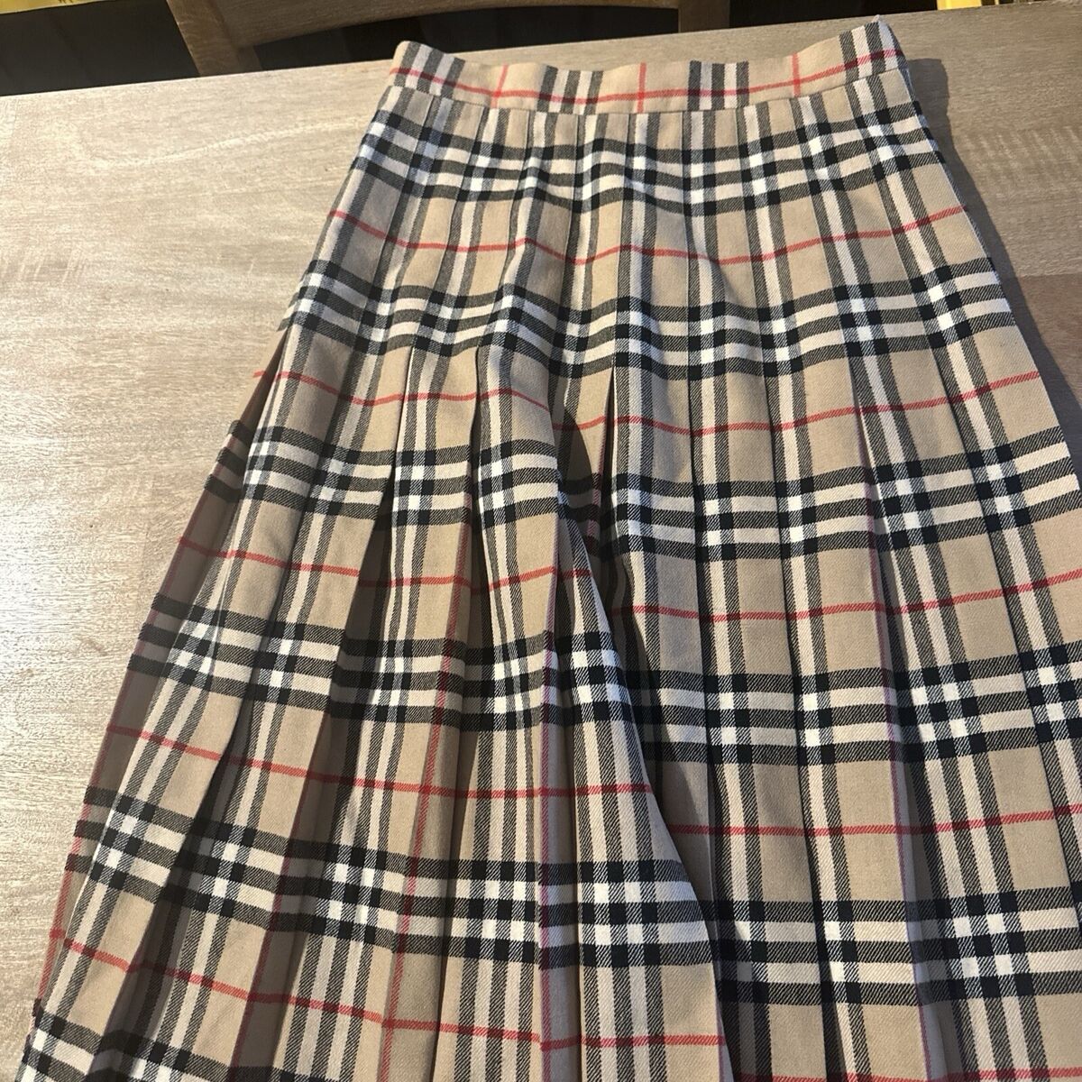 Burberry Skirt Pleated Lined Wool Classic Vintage Nova Check Burberry Skirt Pleated Lined Wool Classic Vintage Nova Check