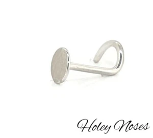 18ct White Gold Flat textured Nose Stud nose Ring 3.5mm layer up for earrings - Picture 1 of 8