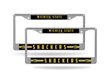 Wichita State Shockers (Set of 2) Chrome Metal License Plate Frames