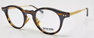 NATIVE SONS Sextant Tortoise with Yellow Gold Temples Eyeglasses - Picture 1 of 4