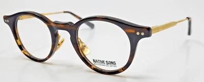 NATIVE SONS Sextant Tortoise with Yellow Gold Temples Eyeglasses - Image 1 of 4