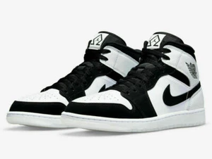 AUTHENTIC NIKE AIR JORDAN 1 MID SE White Metallic "DIAMOND SHORTS" Men size - Picture 1 of 4