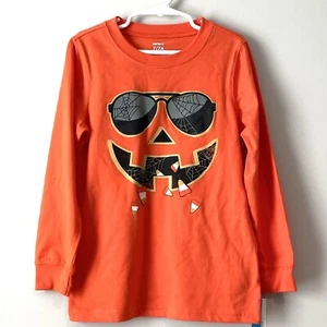 Carters Halloween Size 7 Orange Spiders Glasses Long Sleeve Shirt NEW - Picture 1 of 6