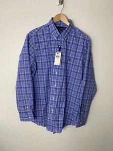 Ralph Lauren Mens Classic Fit 100% Cotton Long Sleeve Shirt Plaid Americana XL - Picture 1 of 7