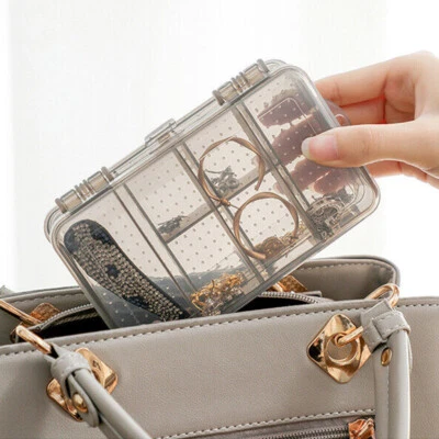 Small Double Layer Jewelry Storage Box Container Earing Organizer Portable ^ - Image 1 of 4