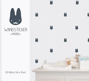 Wandtattoo, Wandsticker "Hasen Jungen" 50 Stück Farbe wählbar - Bild 1 von 6
