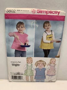 Simplicity 3802 Girl Childs Art Apron Smock Pattern 3-8 Uncut - Picture 1 of 3