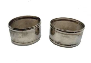 2 servilleteros ovalados plateados sin grabar - Imagen 1 de 2