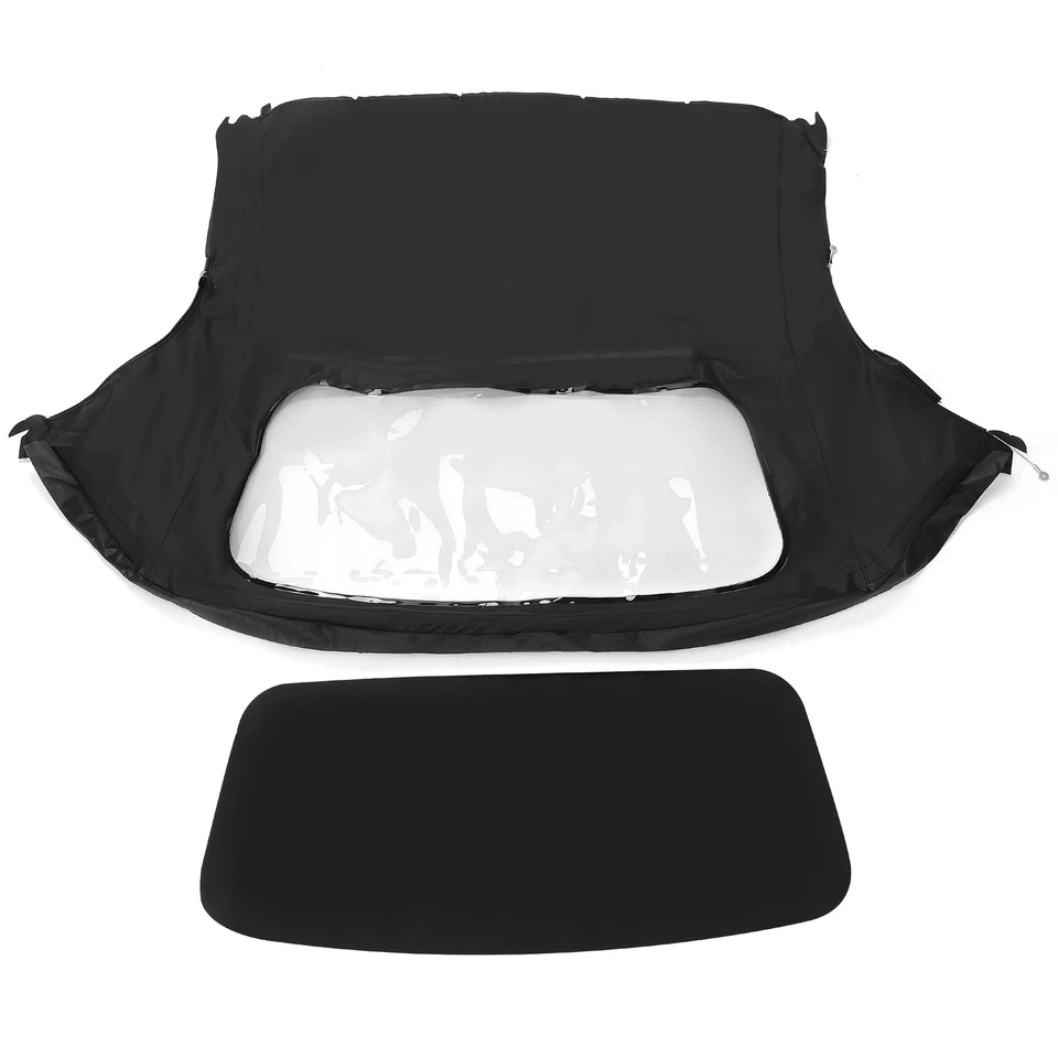 Capota blanda convertible para Porsche Boxster 97-02 en tela negra, ventana de plástico Foto 1 de 4