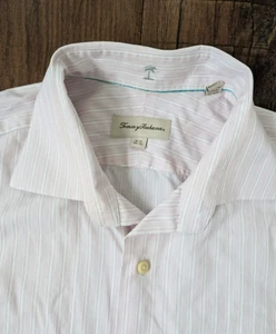Camicia Tommy Bahama a righe uomo 16 1/2 34-35 manica lunga - SPEDIZIONE GRATUITA! - Foto 1 di 8