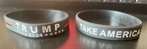 Trump 2024 Take America Back Bracelet Wristband Silicone Brand New (Two Piece) - Picture 1 of 3