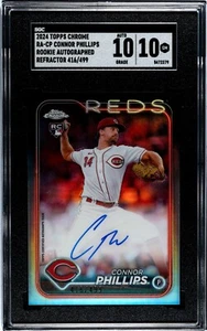 2024 Topps Chrome Connor Phillips Refractor Auto /499 RC #RA-CP SGC 10 GEM ๐ - Picture 1 of 2