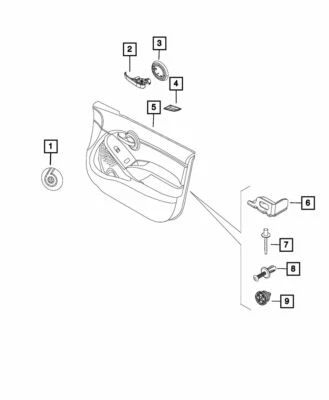 Genuine Mopar 2016-2017 Fiat 500X Door Trim Panel Front Left 6AU49U1FAA - Image 1 of 4