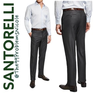 Santorelli Romeo Wollhose vorne flach Mikrostreifen Anthrazit - Bild 1 von 8