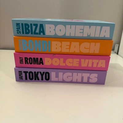 Juego de 4 Cajas de Almacenamiento Decorativas Ibiza Roma Bondi Beach Tokio Tema de Viaje Foto 1 de 4