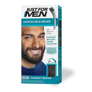 Paquete de 2 tintes faciales de cobertura gris bigote marrón oscuro solo para hombre NUEVO - Imagen 1 de 1