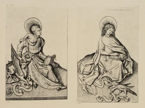 Según monograma MAESTRO ES (*1450), evangelistas Lucas y Juan. Impresión imperial, - Imagen 1 de 5