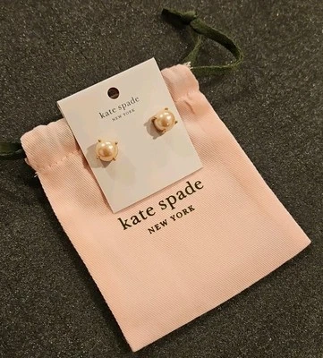 Pendientes Kate Spade New York Perla Gota de Goma Rubor Crema - NUEVO Foto 1 de 4
