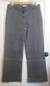 Ann Taylor Loft Gray Wide Leg Jeans Womens 4 32x32 Distressed Stretch 105-34739 - Picture 1 of 7