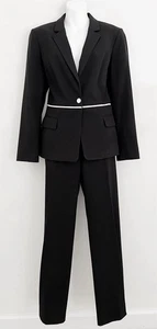 CALVIN KLEIN Pant Suit Women’s Size 10 Two-Piece Set Career Black - Picture 1 of 5