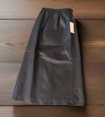 Maxi Falda Pequeña MARGARET GODFREY Mujer Cuero Negro Cintura Elástica Totalmente Nueva Foto 1 de 4