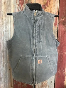 Gilet Carhartt uomo grande/alto verde foderato sherpa tela #14806…….....e - Foto 1 di 8