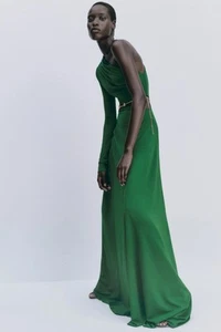 Neu ohne Etikett Victoria Beckham Smaragd One-Shoulder Cut-Out Kleid US6 $ 2640 - Bild 1 von 10